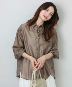 MK MICHEL KLEIN / エムケーミッシェルクラン シャツ・ブラウス | シアーシャツブラウス/洗える