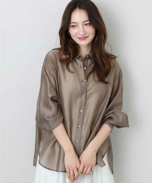 MK MICHEL KLEIN / エムケーミッシェルクラン シャツ・ブラウス | シアーシャツブラウス/洗える | 詳細11