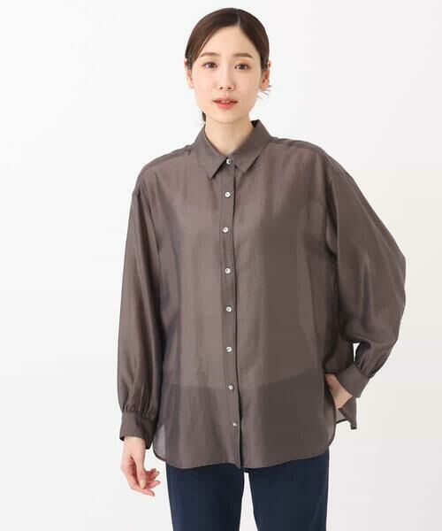 MK MICHEL KLEIN / エムケーミッシェルクラン シャツ・ブラウス | シアーシャツブラウス/洗える | 詳細21