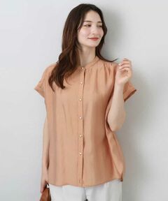 MK MICHEL KLEIN / エムケーミッシェルクラン シャツ・ブラウス | バンドカラーシアーブラウス/洗える