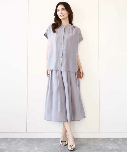 MK MICHEL KLEIN / エムケーミッシェルクラン シャツ・ブラウス | バンドカラーシアーブラウス/洗える | 詳細13