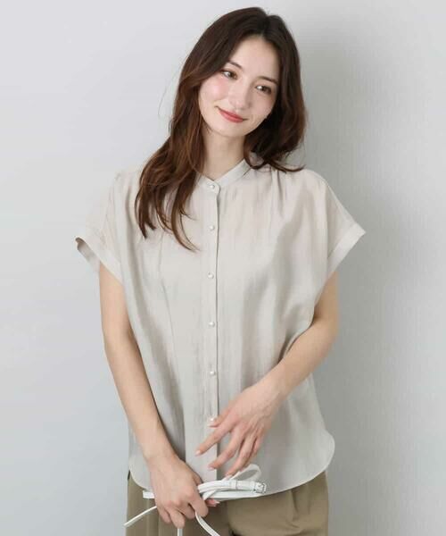 MK MICHEL KLEIN / エムケーミッシェルクラン シャツ・ブラウス | バンドカラーシアーブラウス/洗える | 詳細14