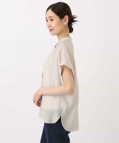 MK MICHEL KLEIN / エムケーミッシェルクラン シャツ・ブラウス | バンドカラーシアーブラウス/洗える | 詳細21