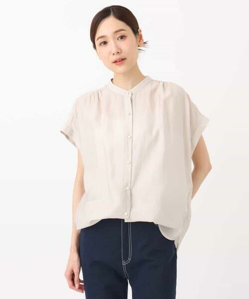 MK MICHEL KLEIN / エムケーミッシェルクラン シャツ・ブラウス | バンドカラーシアーブラウス/洗える | 詳細29