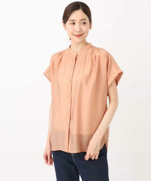 MK MICHEL KLEIN / エムケーミッシェルクラン シャツ・ブラウス | バンドカラーシアーブラウス/洗える | 詳細30