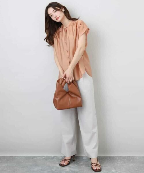 MK MICHEL KLEIN / エムケーミッシェルクラン シャツ・ブラウス | バンドカラーシアーブラウス/洗える | 詳細5