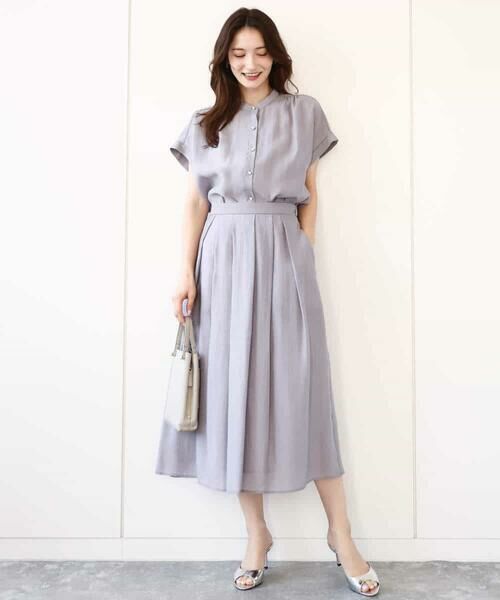 MK MICHEL KLEIN / エムケーミッシェルクラン シャツ・ブラウス | バンドカラーシアーブラウス/洗える | 詳細9