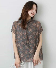 MK MICHEL KLEIN / エムケーミッシェルクラン シャツ・ブラウス | 更紗プリント花柄シフォンブラウス/前後2way/洗える