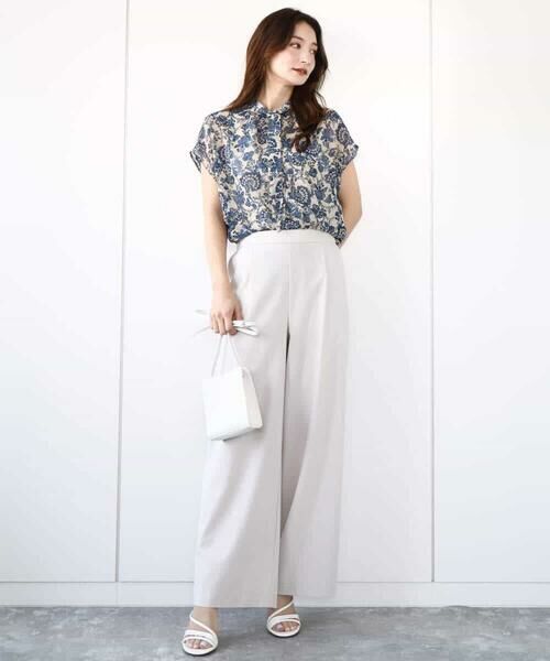 MK MICHEL KLEIN / エムケーミッシェルクラン シャツ・ブラウス | 更紗プリント花柄シフォンブラウス/前後2way/洗える | 詳細11