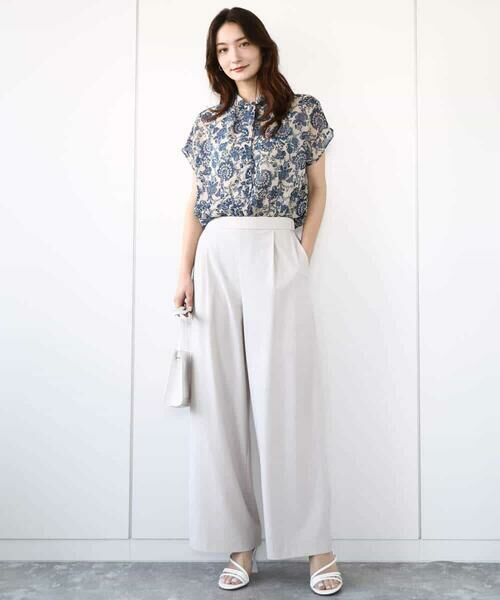 MK MICHEL KLEIN / エムケーミッシェルクラン シャツ・ブラウス | 更紗プリント花柄シフォンブラウス/前後2way/洗える | 詳細13