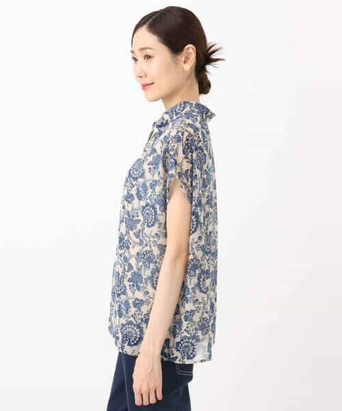 MK MICHEL KLEIN / エムケーミッシェルクラン シャツ・ブラウス | 更紗プリント花柄シフォンブラウス/前後2way/洗える | 詳細15