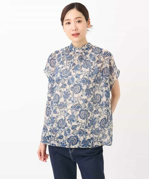 MK MICHEL KLEIN / エムケーミッシェルクラン シャツ・ブラウス | 更紗プリント花柄シフォンブラウス/前後2way/洗える | 詳細23
