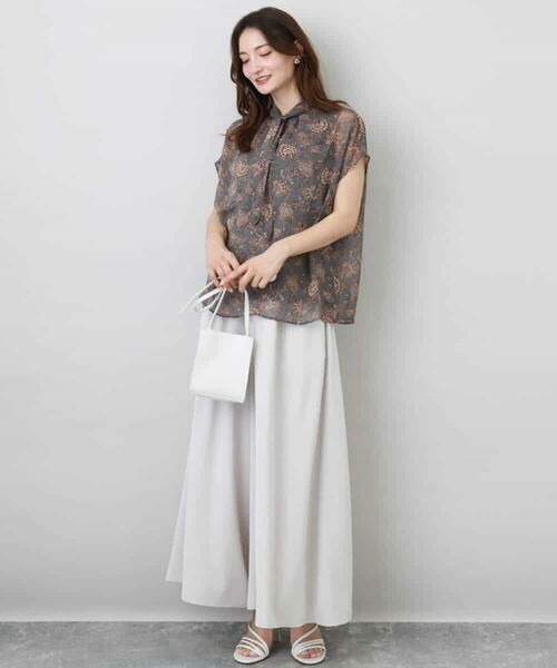 MK MICHEL KLEIN / エムケーミッシェルクラン シャツ・ブラウス | 更紗プリント花柄シフォンブラウス/前後2way/洗える | 詳細3