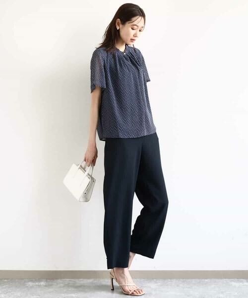 MK MICHEL KLEIN / エムケーミッシェルクラン シャツ・ブラウス | スクエアドット柄フレアスリーブブラウス/洗える | 詳細12