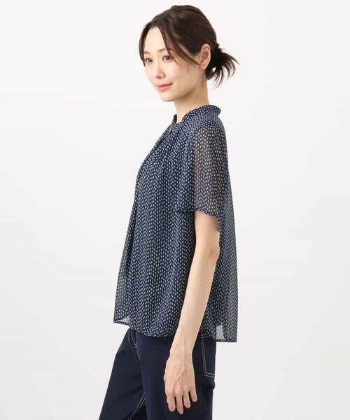 MK MICHEL KLEIN / エムケーミッシェルクラン シャツ・ブラウス | スクエアドット柄フレアスリーブブラウス/洗える | 詳細14
