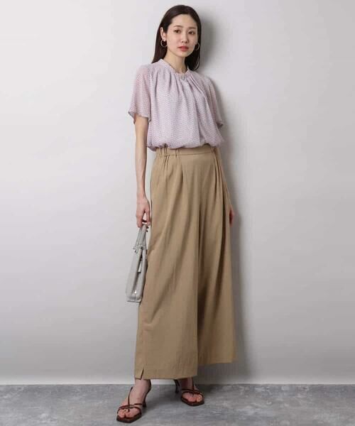 MK MICHEL KLEIN / エムケーミッシェルクラン シャツ・ブラウス | スクエアドット柄フレアスリーブブラウス/洗える | 詳細2