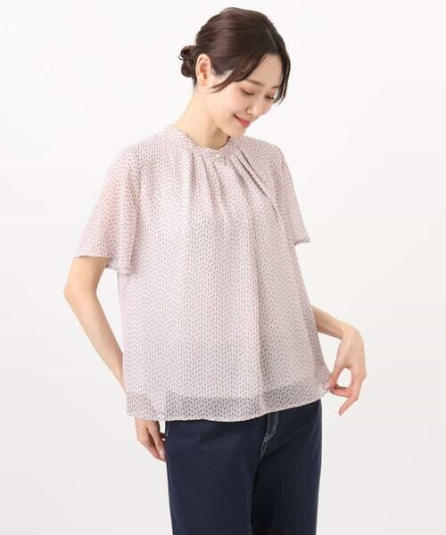 MK MICHEL KLEIN / エムケーミッシェルクラン シャツ・ブラウス | スクエアドット柄フレアスリーブブラウス/洗える | 詳細21