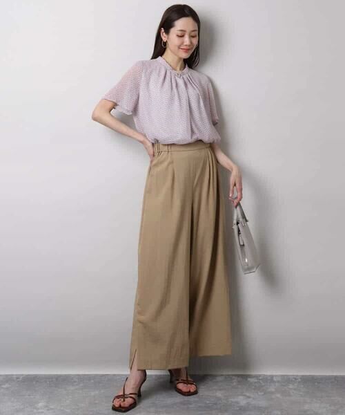 MK MICHEL KLEIN / エムケーミッシェルクラン シャツ・ブラウス | スクエアドット柄フレアスリーブブラウス/洗える | 詳細3