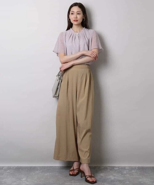 MK MICHEL KLEIN / エムケーミッシェルクラン シャツ・ブラウス | スクエアドット柄フレアスリーブブラウス/洗える | 詳細4