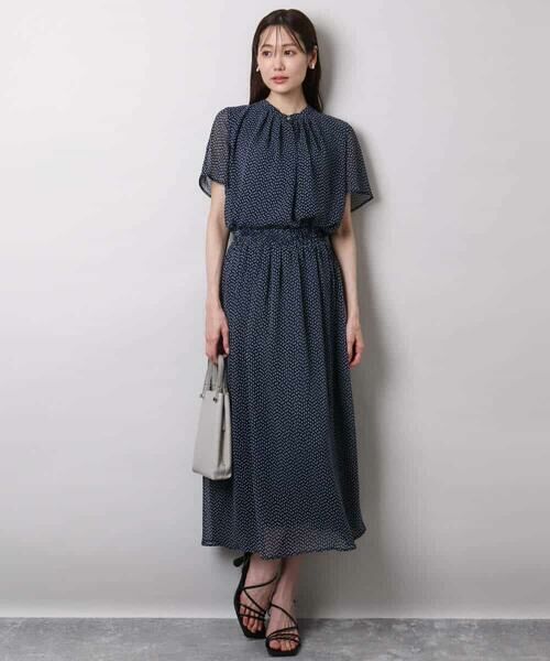 MK MICHEL KLEIN / エムケーミッシェルクラン シャツ・ブラウス | スクエアドット柄フレアスリーブブラウス/洗える | 詳細6