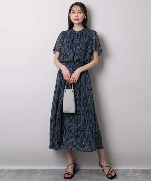 MK MICHEL KLEIN / エムケーミッシェルクラン シャツ・ブラウス | スクエアドット柄フレアスリーブブラウス/洗える | 詳細7