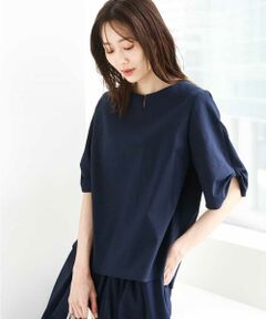 MK MICHEL KLEIN / エムケーミッシェルクラン シャツ・ブラウス | キーネックデザインブラウス/撥水/UVカット/洗える