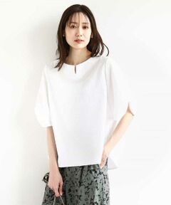 MK MICHEL KLEIN / エムケーミッシェルクラン シャツ・ブラウス | キーネックデザインブラウス/撥水/UVカット/洗える