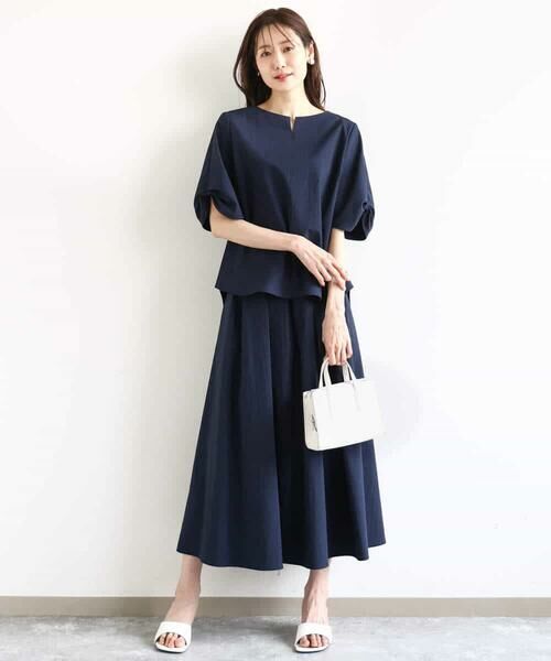 MK MICHEL KLEIN / エムケーミッシェルクラン シャツ・ブラウス | キーネックデザインブラウス/撥水/UVカット/洗える | 詳細10