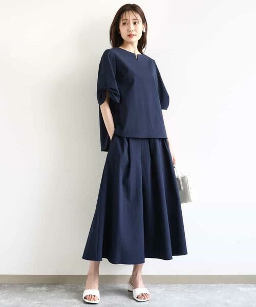 MK MICHEL KLEIN / エムケーミッシェルクラン シャツ・ブラウス | キーネックデザインブラウス/撥水/UVカット/洗える | 詳細12