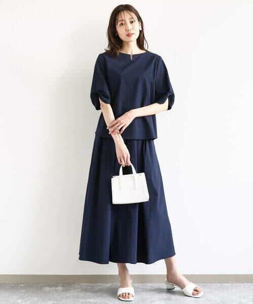 MK MICHEL KLEIN / エムケーミッシェルクラン シャツ・ブラウス | キーネックデザインブラウス/撥水/UVカット/洗える | 詳細14