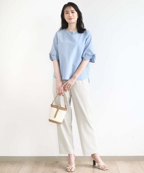 MK MICHEL KLEIN / エムケーミッシェルクラン シャツ・ブラウス | キーネックデザインブラウス/撥水/UVカット/洗える | 詳細22