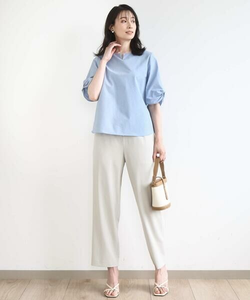 MK MICHEL KLEIN / エムケーミッシェルクラン シャツ・ブラウス | キーネックデザインブラウス/撥水/UVカット/洗える | 詳細23