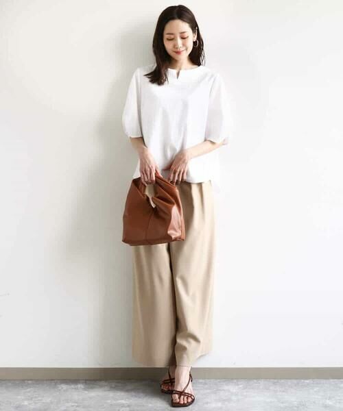 MK MICHEL KLEIN / エムケーミッシェルクラン シャツ・ブラウス | キーネックデザインブラウス/撥水/UVカット/洗える | 詳細3