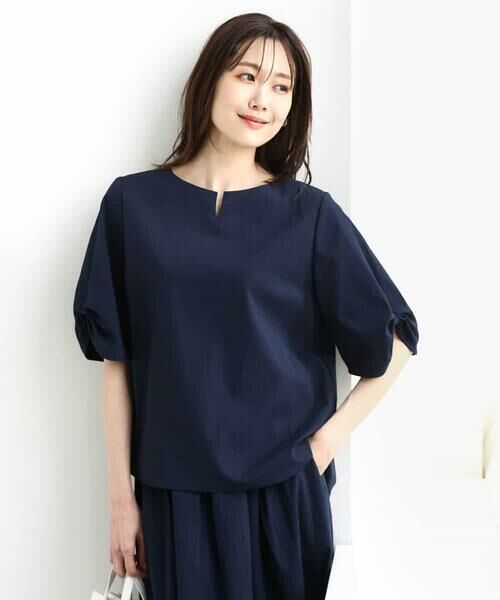 MK MICHEL KLEIN / エムケーミッシェルクラン シャツ・ブラウス | キーネックデザインブラウス/撥水/UVカット/洗える | 詳細9