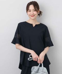 MK MICHEL KLEIN / エムケーミッシェルクラン カットソー | フレアースリーブブラウス/UVカット/接触冷感/洗える