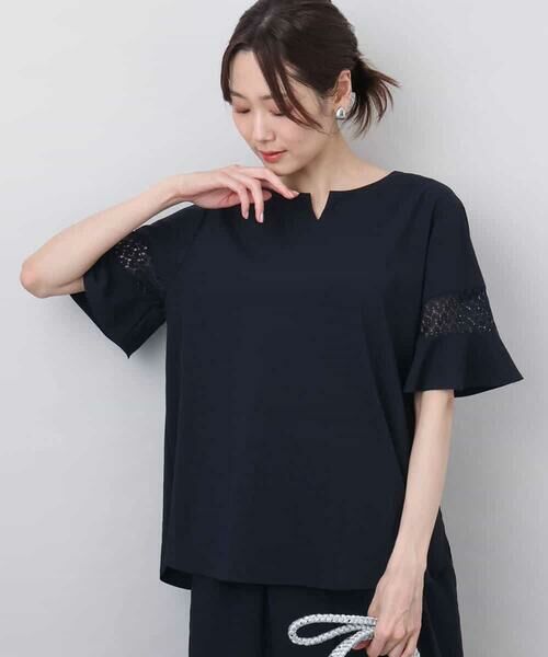 MK MICHEL KLEIN / エムケーミッシェルクラン カットソー | フレアースリーブブラウス/UVカット/接触冷感/洗える | 詳細1