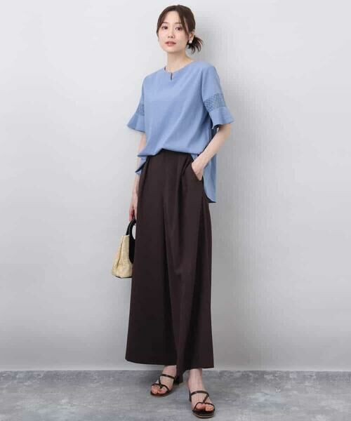 MK MICHEL KLEIN / エムケーミッシェルクラン カットソー | フレアースリーブブラウス/UVカット/接触冷感/洗える | 詳細10