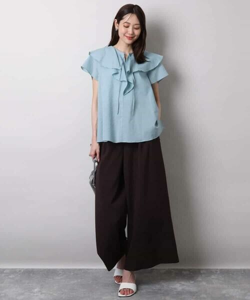 MK MICHEL KLEIN / エムケーミッシェルクラン シャツ・ブラウス | ラッフルカラーフリルブラウス/洗える | 詳細10