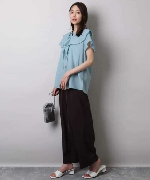 MK MICHEL KLEIN / エムケーミッシェルクラン シャツ・ブラウス | ラッフルカラーフリルブラウス/洗える | 詳細11