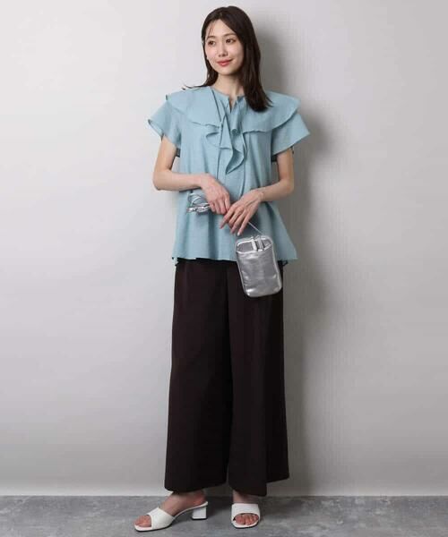 MK MICHEL KLEIN / エムケーミッシェルクラン シャツ・ブラウス | ラッフルカラーフリルブラウス/洗える | 詳細12