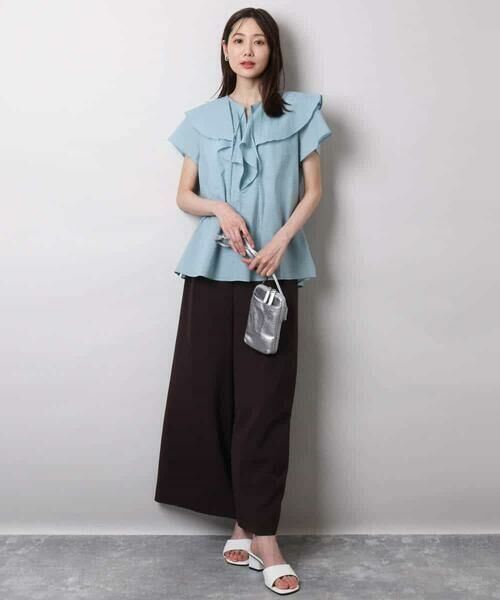 MK MICHEL KLEIN / エムケーミッシェルクラン シャツ・ブラウス | ラッフルカラーフリルブラウス/洗える | 詳細13