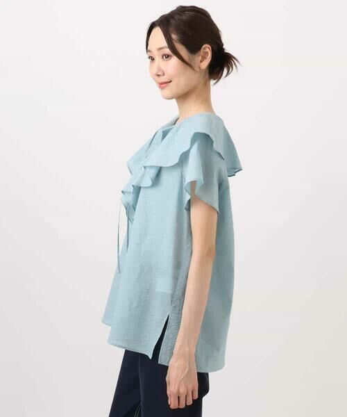 MK MICHEL KLEIN / エムケーミッシェルクラン シャツ・ブラウス | ラッフルカラーフリルブラウス/洗える | 詳細15