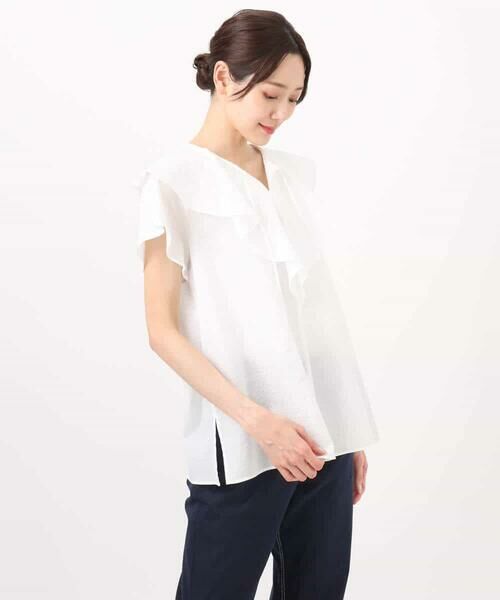 MK MICHEL KLEIN / エムケーミッシェルクラン シャツ・ブラウス | ラッフルカラーフリルブラウス/洗える | 詳細22