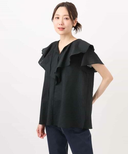 MK MICHEL KLEIN / エムケーミッシェルクラン シャツ・ブラウス | ラッフルカラーフリルブラウス/洗える | 詳細24