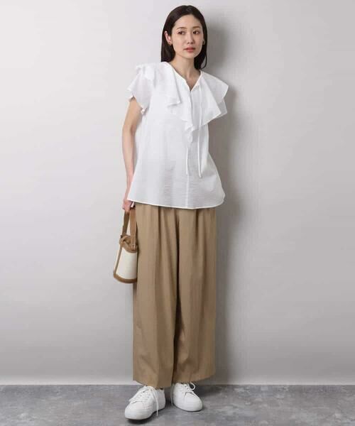 MK MICHEL KLEIN / エムケーミッシェルクラン シャツ・ブラウス | ラッフルカラーフリルブラウス/洗える | 詳細6