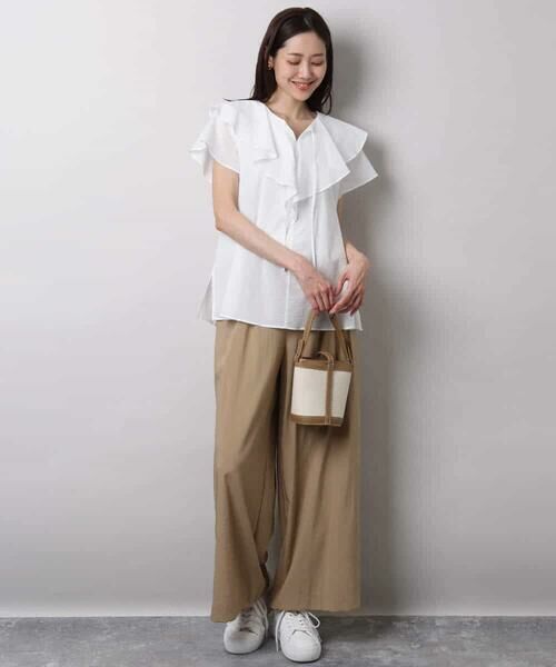 MK MICHEL KLEIN / エムケーミッシェルクラン シャツ・ブラウス | ラッフルカラーフリルブラウス/洗える | 詳細8