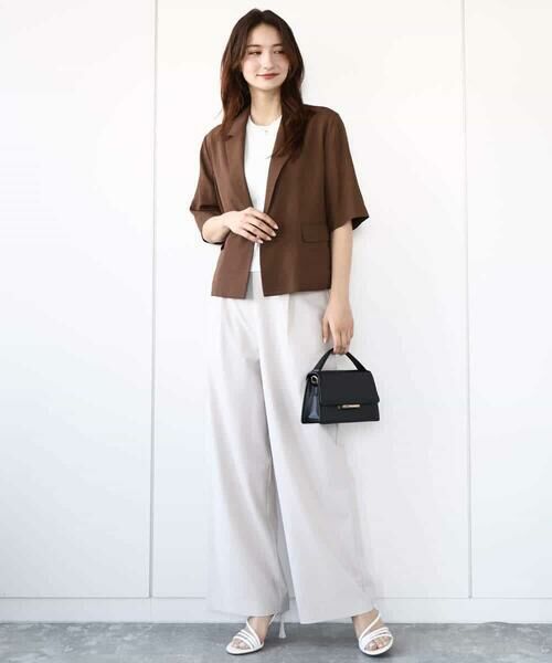 MK MICHEL KLEIN / エムケーミッシェルクラン テーラードジャケット | ドライタッチハーフスリーブジャケット/洗える | 詳細3