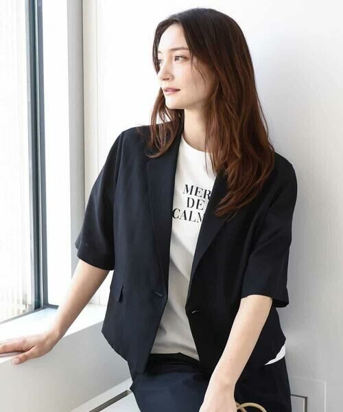 MK MICHEL KLEIN / エムケーミッシェルクラン テーラードジャケット | ドライタッチハーフスリーブジャケット/洗える | 詳細6