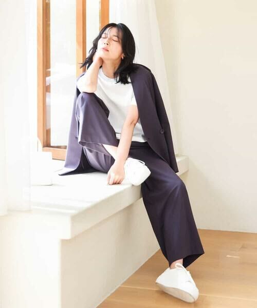 MK MICHEL KLEIN / エムケーミッシェルクラン ノーカラージャケット | カラーレスストレッチジャケット/洗える | 詳細28