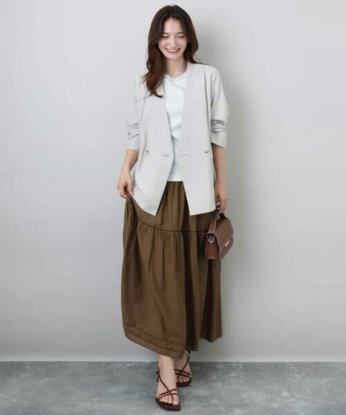 MK MICHEL KLEIN / エムケーミッシェルクラン ノーカラージャケット | カラーレスストレッチジャケット/洗える | 詳細4